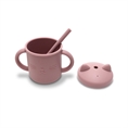 Vaso de Silicona con Asas y Pajita Deep PINK